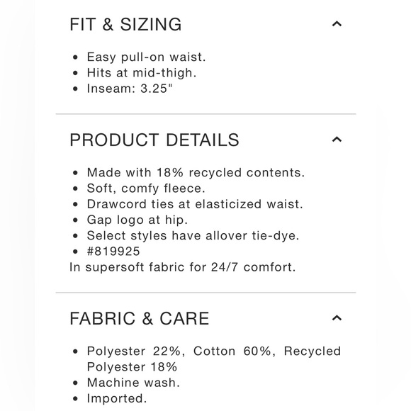 Gap Logo Fleece Shorts Navy Blue Women’s Size XXL - Picture 8 of 8